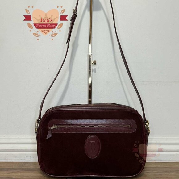 💟Cartier Suede Leather Camera Bag Croosbody💟 - Picture 1 of 17